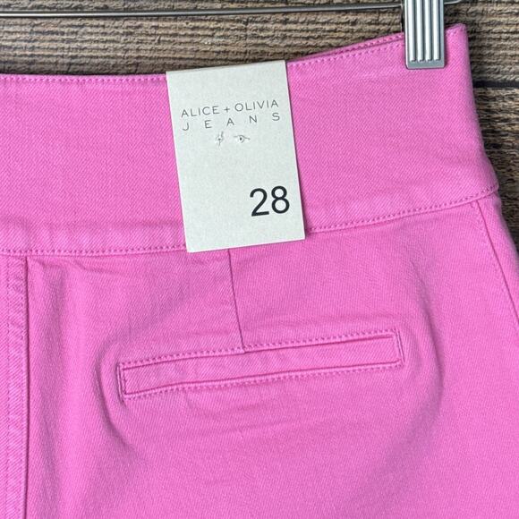 Alice + Olivia Jeans Olivia Denim Shorts Primrose Pink SZ 28 NWT - Picture 7 of 12